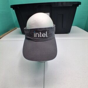 Intel Logo Sun Visor OSFM Gray Tech Corporate Core Adjustable Hat